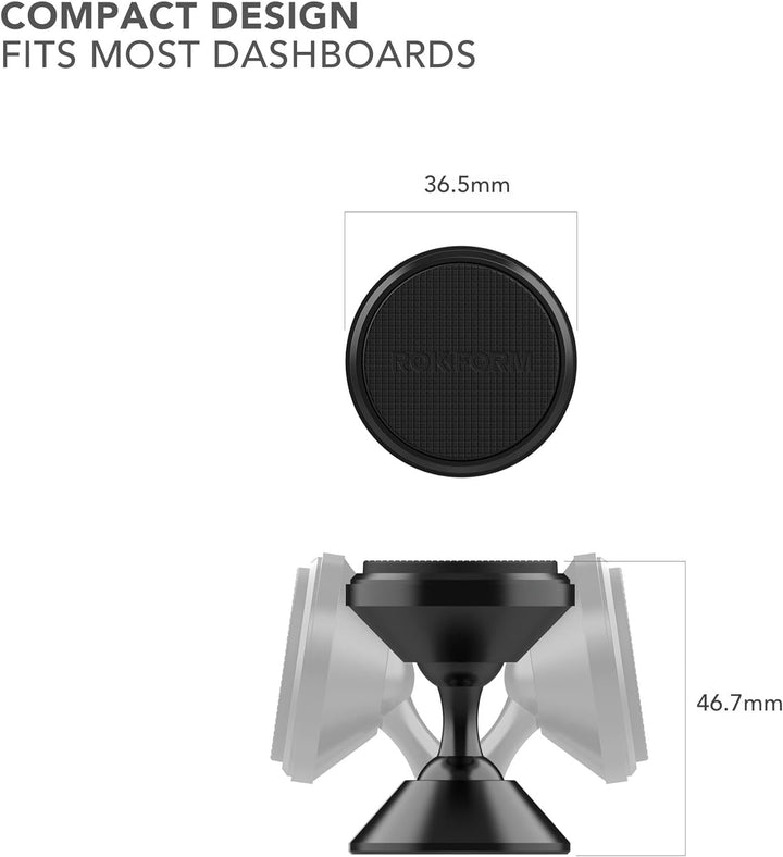 Rokform - Universal verstellbare magnetische KFZ-Halterung, 360 Grad drehbar mit 3M VHB-Klebeband, H