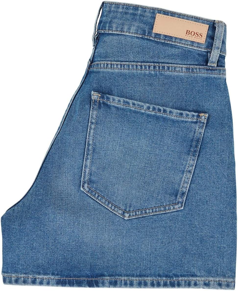 BOSS Relaxed-Fit Shorts J21 Oceanside Balcony aus komfortablem Stretch-Denim blau 432 (28)