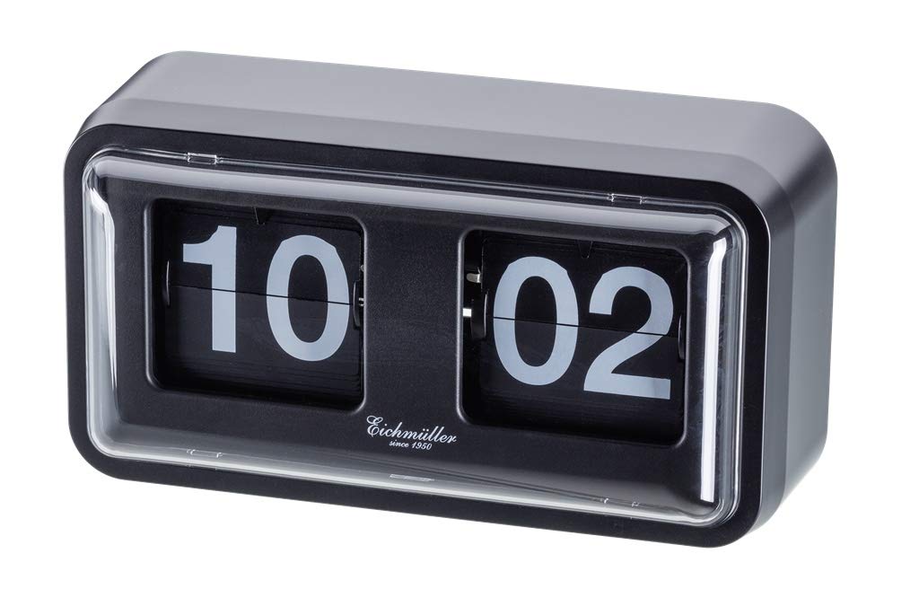 Eichmüller since 1950 Retro Flip Uhr mit Gehäuse - schwarz schwarz