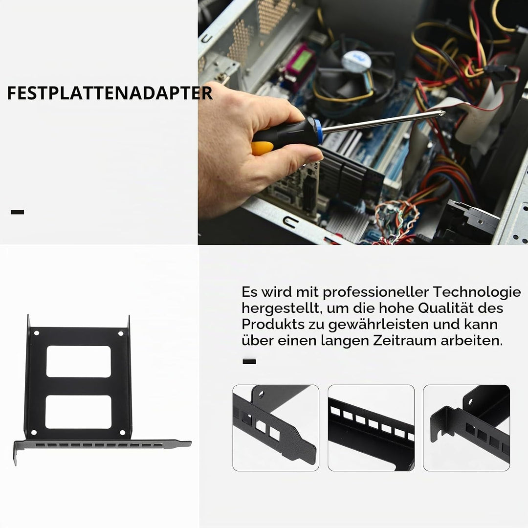 Angoily Ssd Halterung 2.5 Zoll Pci Slot Festplattenhalter Aluminiumlegierung Für Pc Interner Laufwer