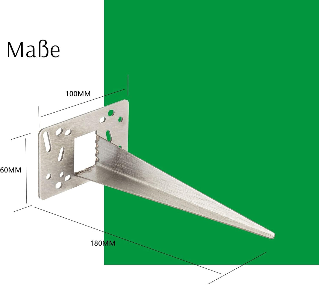 Novatool 2 x Erdspiess 10 x 6 x 18 cm Edelstahl Profi Gartenspiesse Erdspiess für Lampen Gartenzubeh