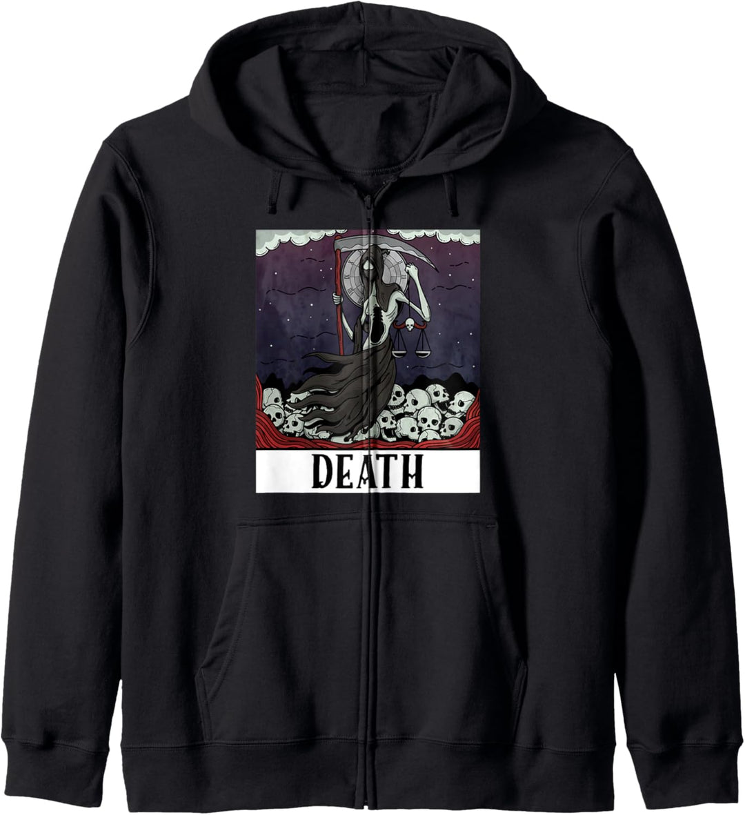 Grim Reaper Skeleton Tarot Card Blackcraft Men Women Kapuzenjacke