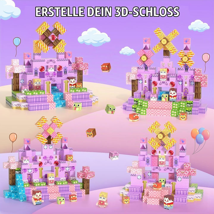 Magnetische Bausteine, Magnetic Blocks 200 PCS ab 3 Jahre Kinder, Magnetbausteine für Jungen Mädchen