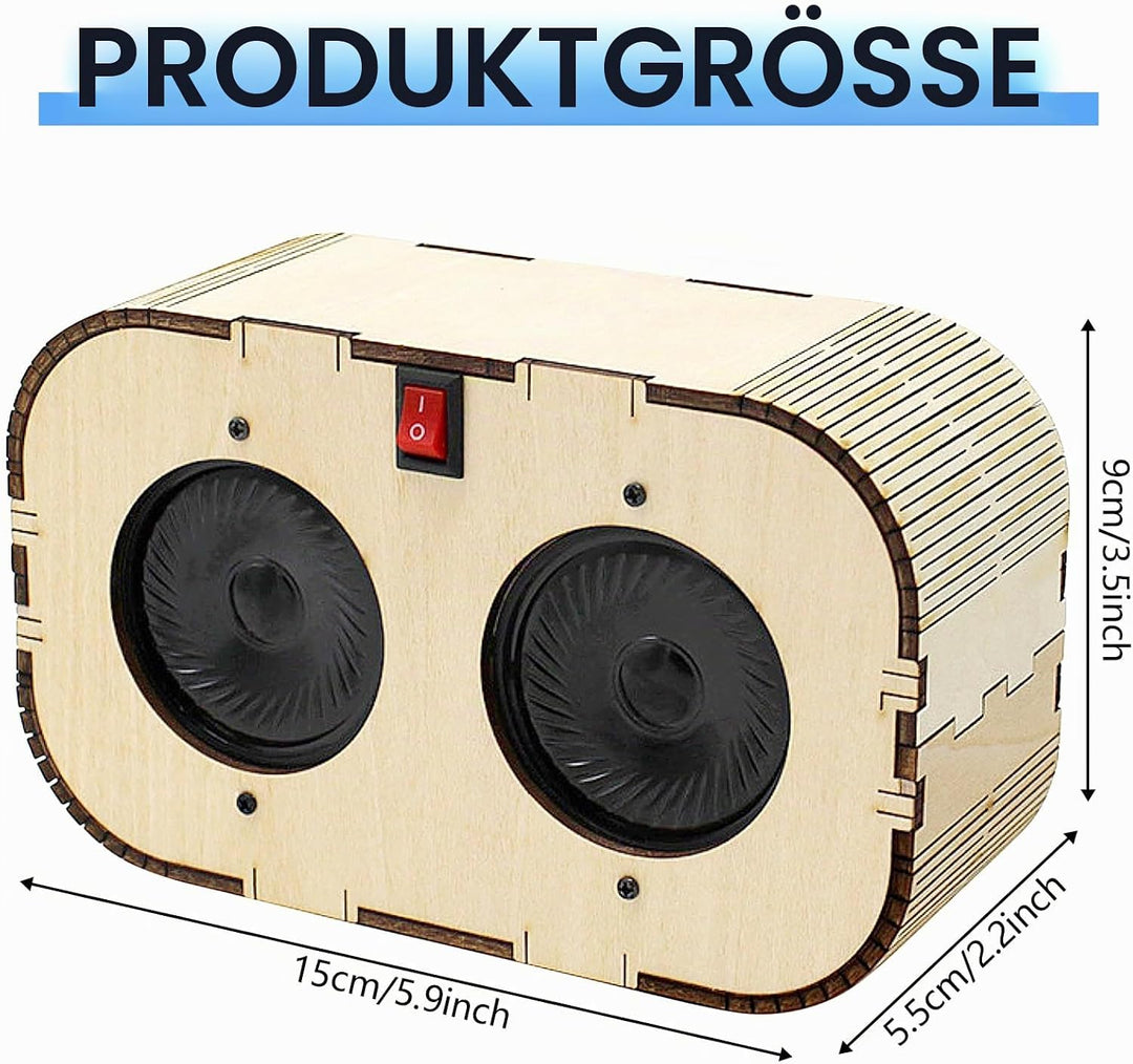 DIY Bluetooth Lautsprecher,Elektronik Baukasten,Lautsprecher Bausatz,Holz Experimente Wissenschaft f