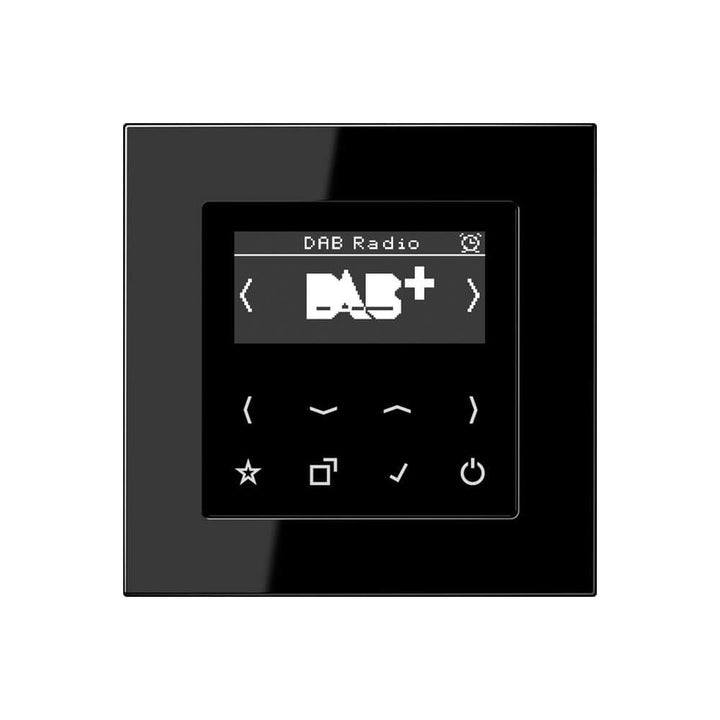Jung Smart Radio DAB Komplett-Set Schwarz DABASW mit 1-Fach Rahmen A5581BFSW Serie A Set Schwarz Rad