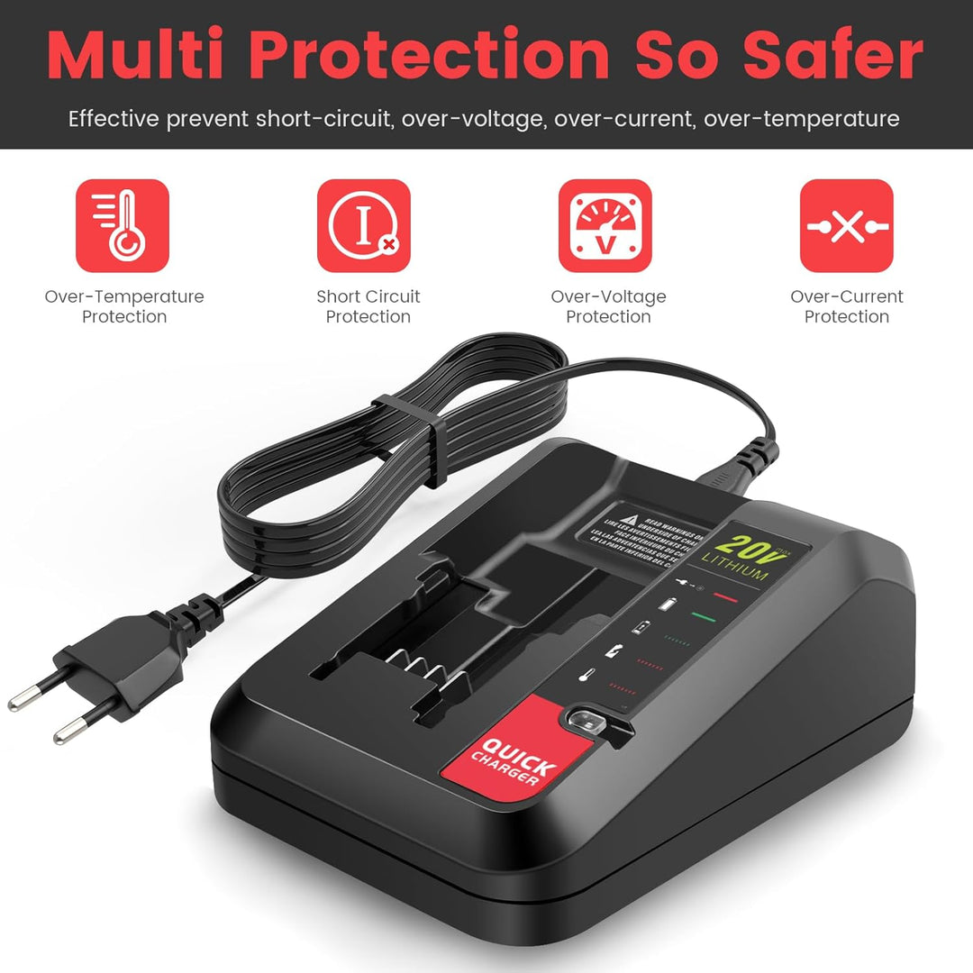 ASUNCELL 2A Li-ion Akku Ladegerät Kompatibel mit Black & Decker Lithium-Akku, 18V Schnell-Ladegerät