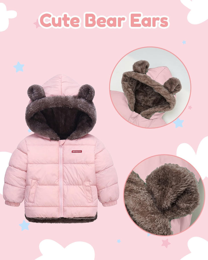JiAmy Baby Winter Fleece Mantel Kinder Jungen Jacke Outwear Mädchen Gepolstert Kleidung 3-4 Jahre Ro