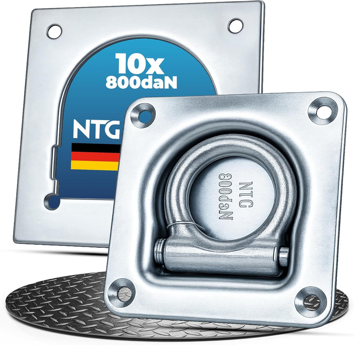 Anhänger Zurrösen mit Gegenplatten (2 bis 10 Stück) | Hochwertig Verarbeitet | Zurrmulden mit Einer