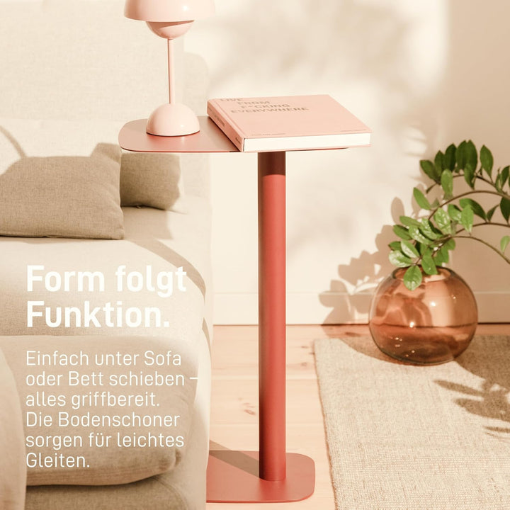 Natural Goods Berlin 1x Beistelltisch Lucia - Laptop Tisch Für Sofa Rot - Beistelltisch Couch Metall