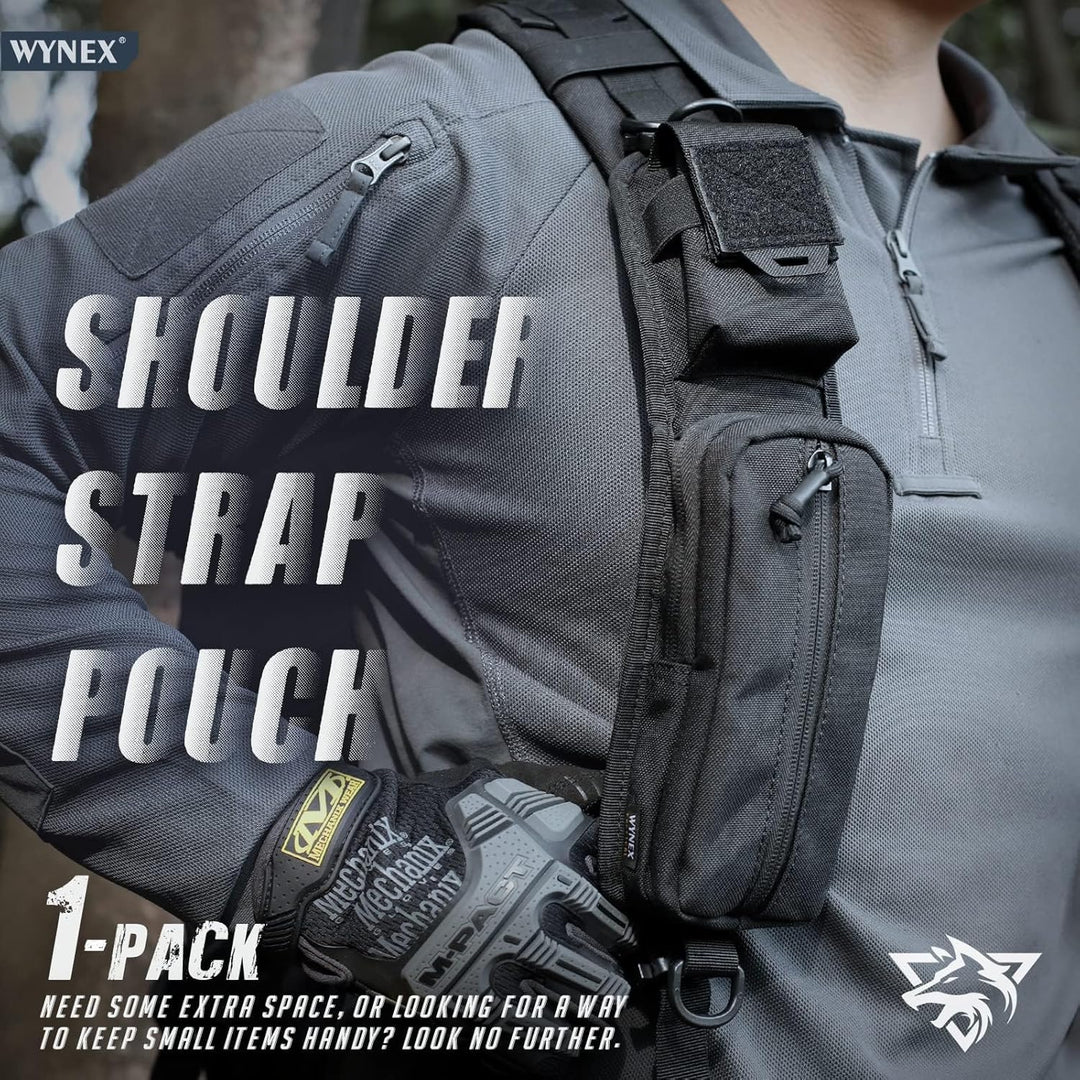 WYNEX Molle Zubehör Tasche mit Reissverschlusstasche, Rucksack Riemen Tasche Schultergurt Molle Befe