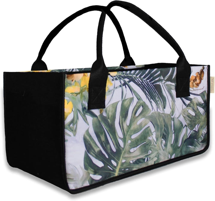 2 Stück Filztaschen Einkaufstasche Kaminholztasche Kaminholzkorb Filz Zeitungsständer Zeitungskorb (