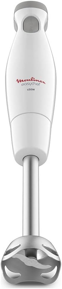 Moulinex Easychef DD4511 Stabmixer, 450 W, 2 Geschwindigkeiten, Zelkrom-Klingen, Weiss Weiss / Rostr