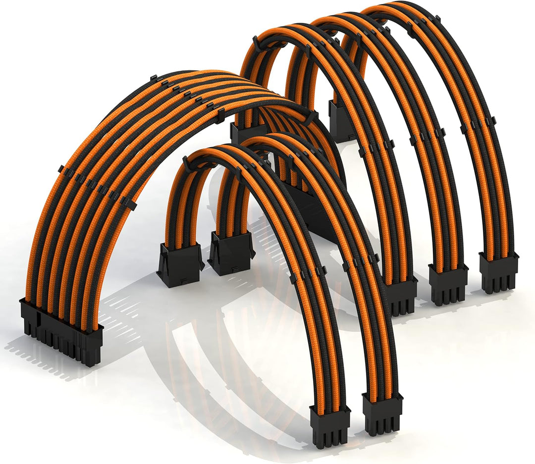 LINKUP - AVA 30cm PSU Kabelverlängerung Ummantelt GPU Nach Mass PC Stromversorgung mit Kamm-Kit - Ko