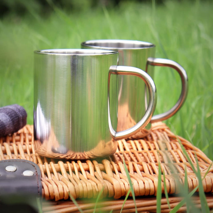 Robin Goods® 2x Edelstahl-Thermobecher Set - 350 ml je Kaffeetasse - Thermo-Trinkbecher aus hochwert
