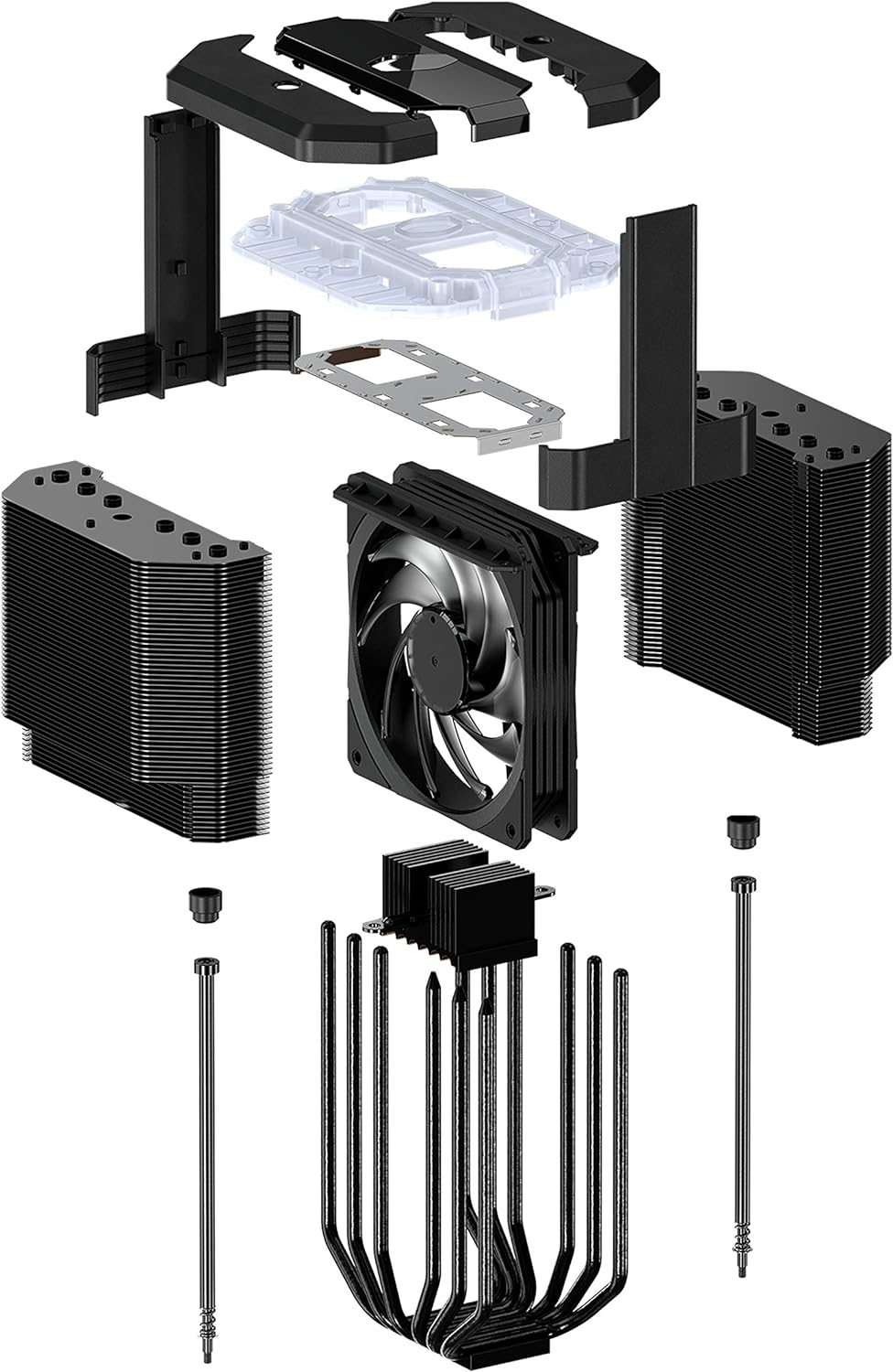 Cooler Master MasterAir MA620M CPU-Kühler - ARGB Dual Tower Kühlkörper, 6 Heatpipes mit leisem SF120