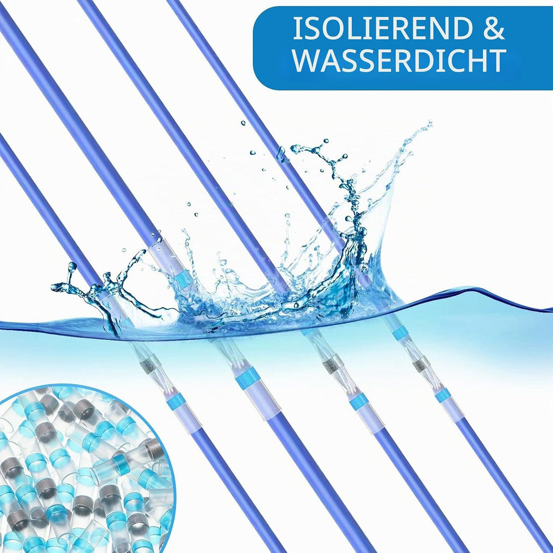 300 Stück 16-14 AWG Kabelverbinder Wasserdicht Schrumpfverbinder Quetschverbinder Blau - Kabelverbin