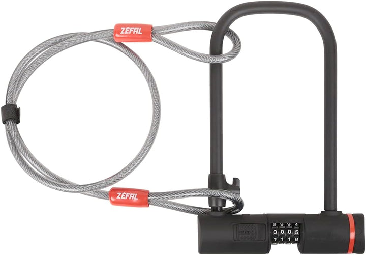 Zéfal Uni K-traz U13 Code + Cable Fahrradschloss, Schwarz Fahrradcodeschloss, Fahrradcodeschloss