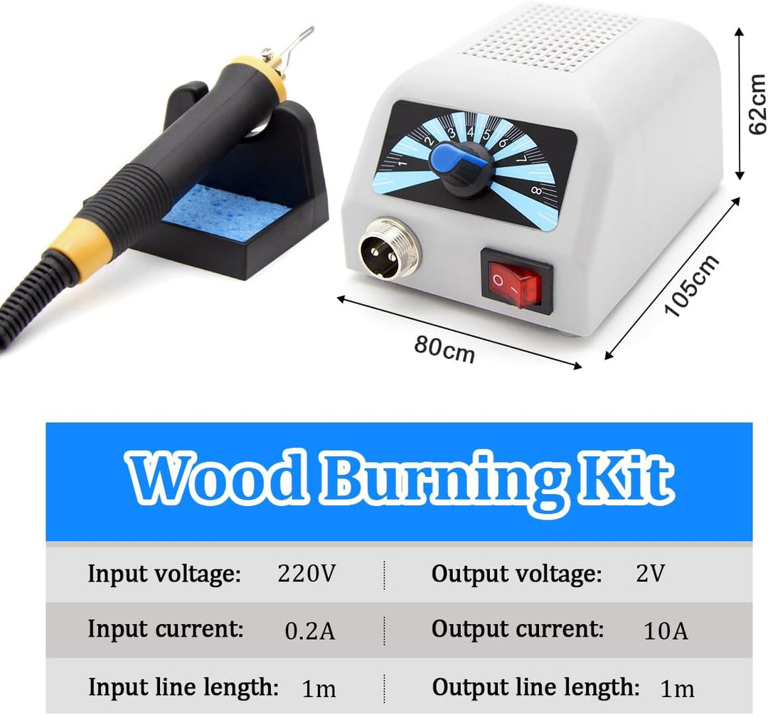 Luriseminger Pyrographie Maschine, 60W Holzverbrennungs Kit mit 30 Pyrography Drahtspitzen, 100-800℃