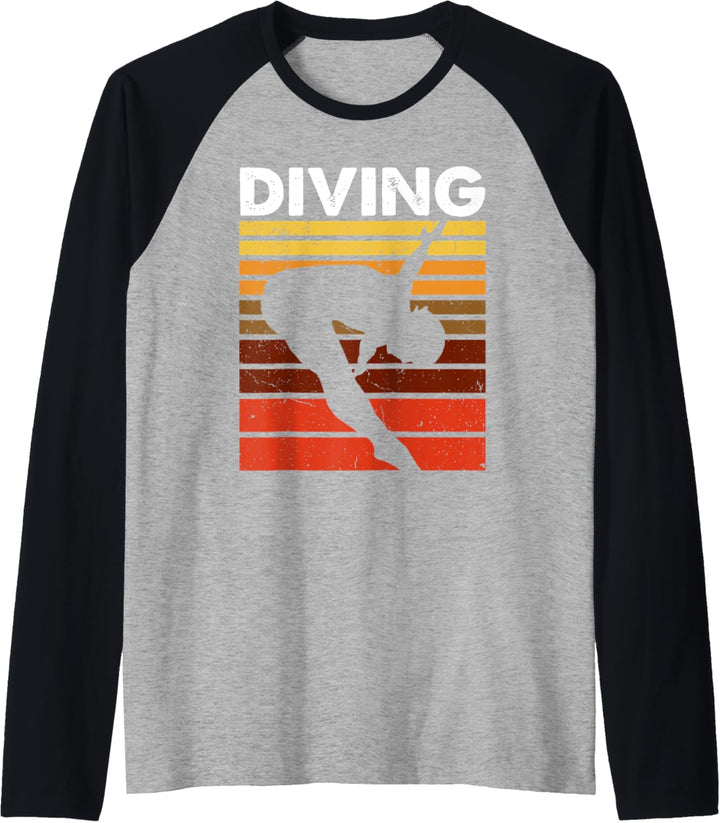 Tauchsport Retro Vintage Akrobatik Taucher Raglan