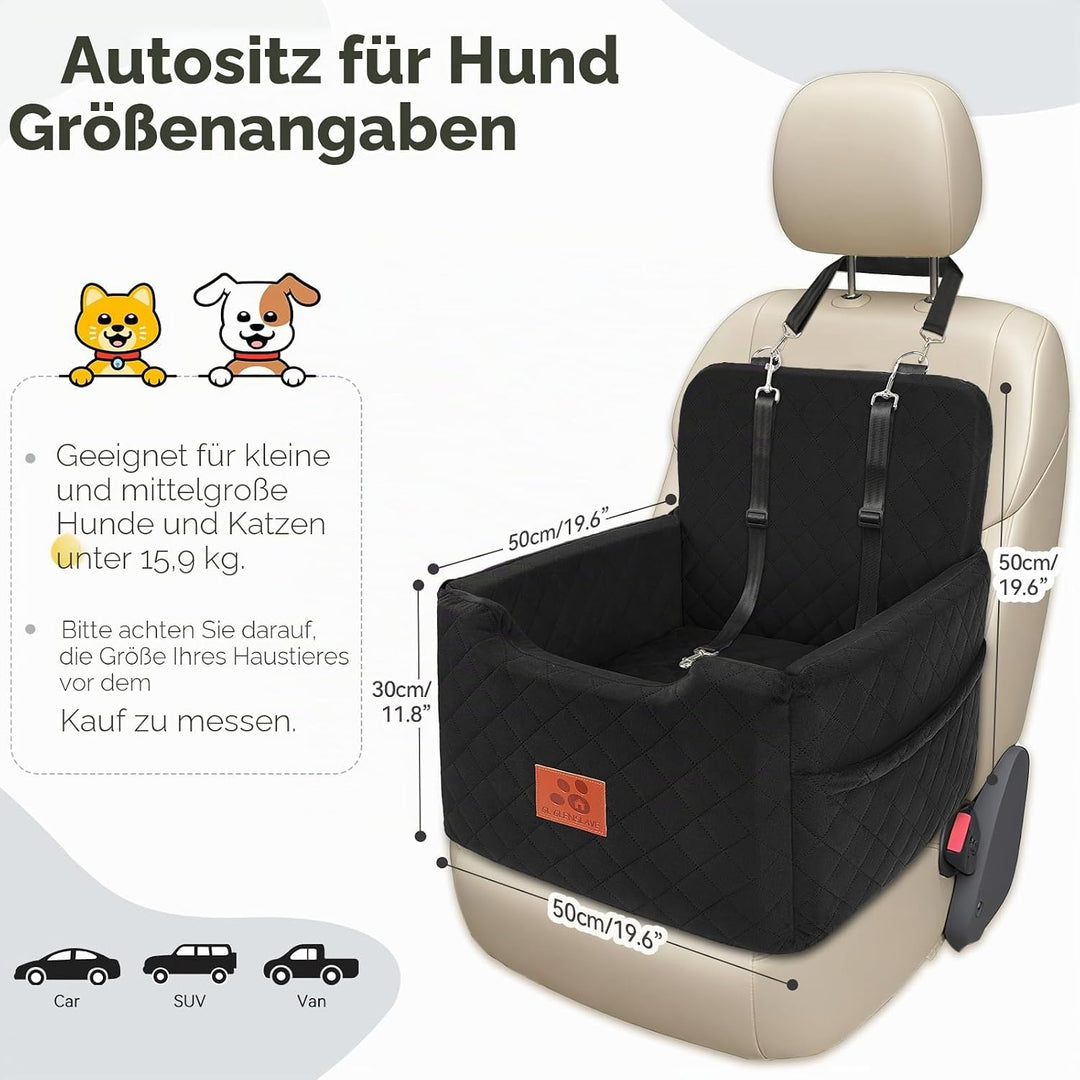 Autositz Hunde für kleine/mittlere Hunde unter 15 Kgs,Hunde Autositz,Abnehmbarer und waschbarer Haus