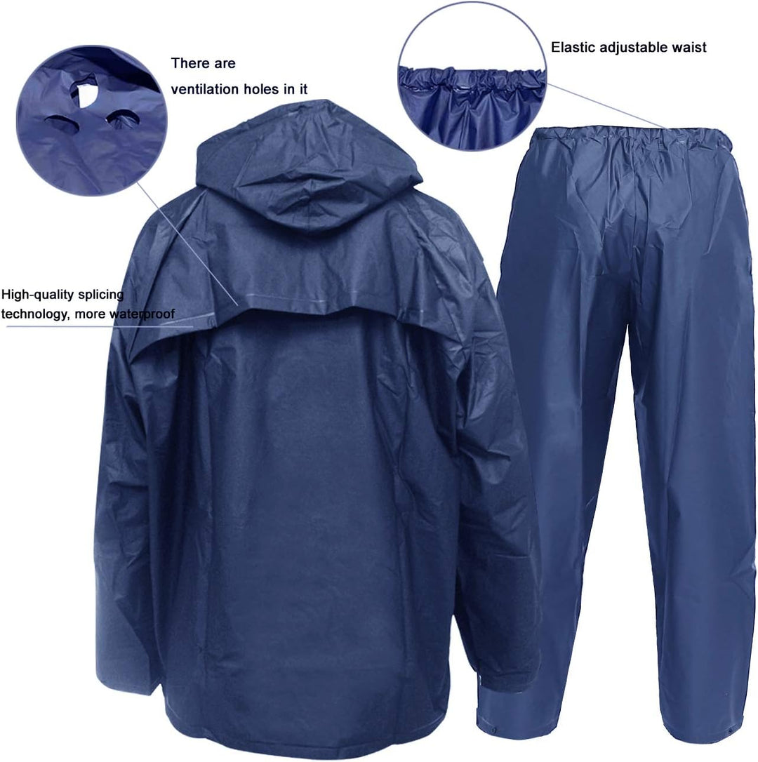 WCBDUT Arbeitskleidung Jacke und Hose Set für Herren/Damen, ultraleichter wasserdichter Regenmantel,