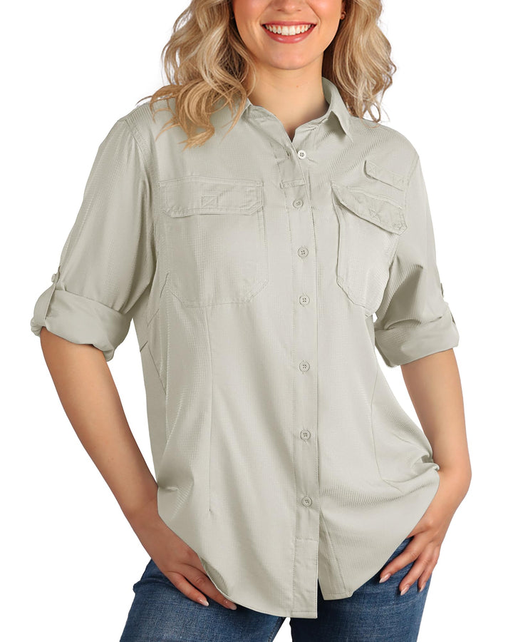 33,000ft Hemdbluse Damen UPF50 UV Schutz Hemd Schnelltrocknende Button-Down Shirts Atmungsaktive Wan