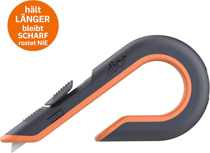 Slice 10400 Kartonmesser mit Haken-Griff • 3 mögliche Klingenpositionen • Sicherheitsmesser mit Kera