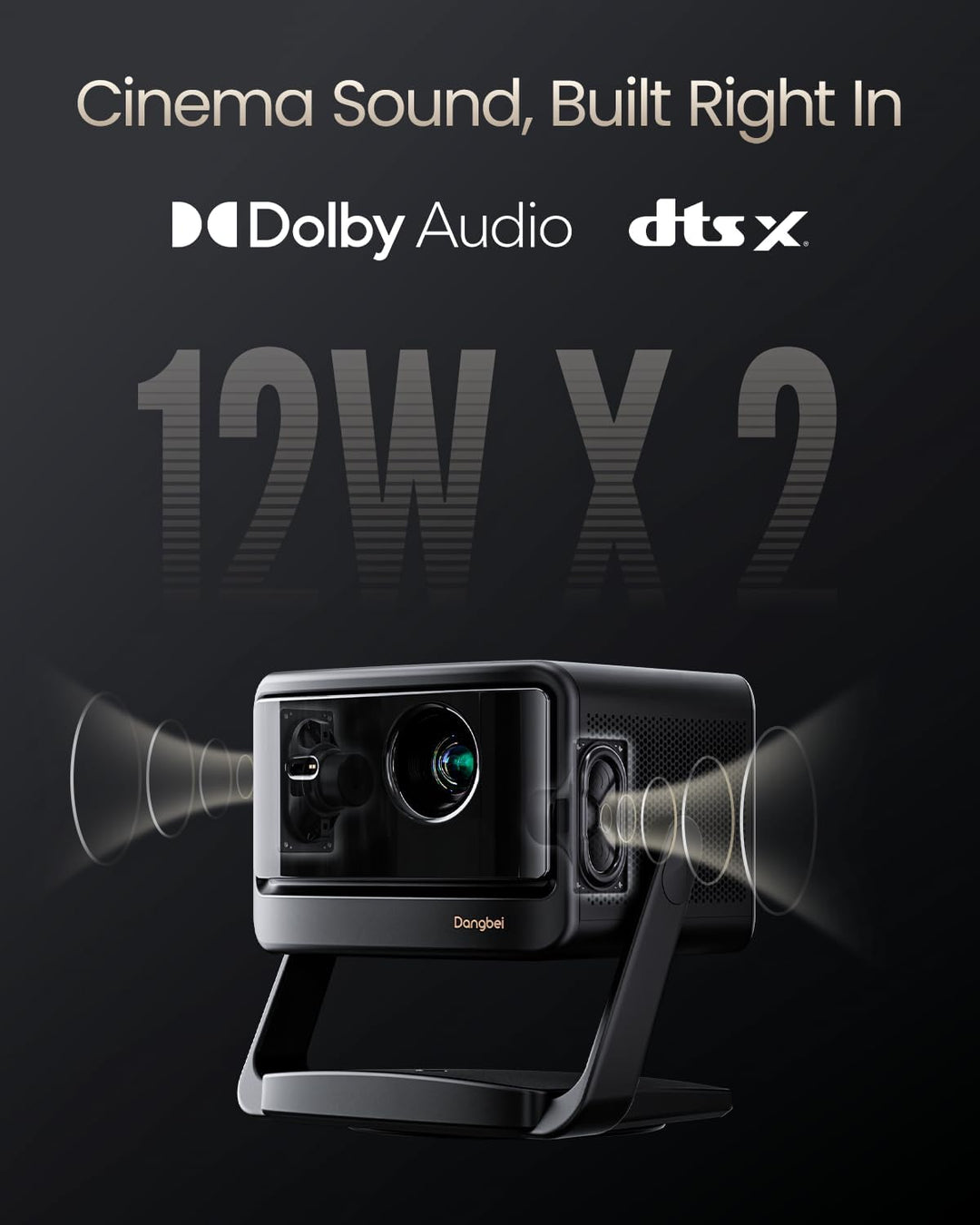 Dangbei DBOX02 Pro 4K Beamer mit Google TV & Netflix, 2000 ISO Lumen, HDR10+, Dolby Audio, 3D Ready,