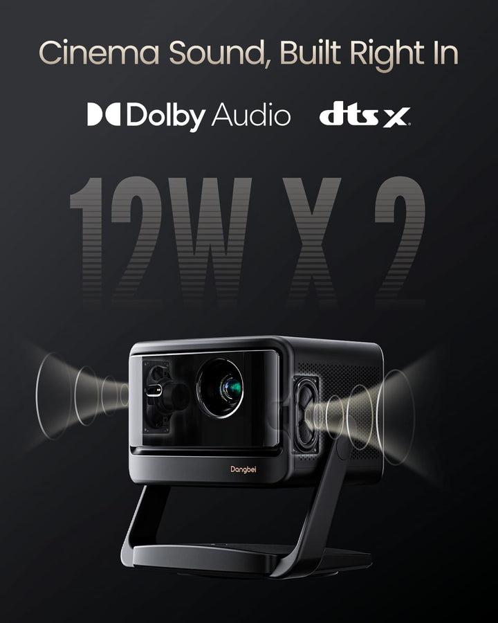 Dangbei DBOX02 Pro 4K Beamer mit Google TV & Netflix, 2000 ISO Lumen, HDR10+, Dolby Audio, 3D Ready,