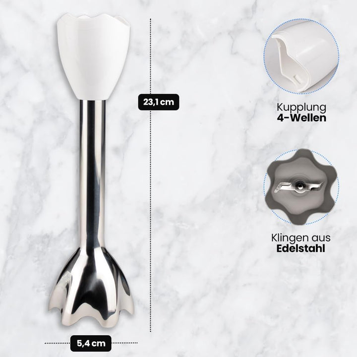 Anakel Home Ersatz-Mixerarm kompatibel mit Braun Multiquick 5 und Minipimer 3 mit 4-Wellen-Spitze |