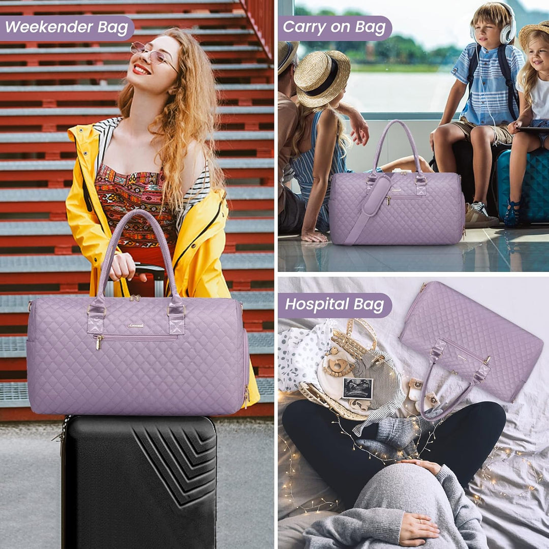 LOVEVOOK Sporttasche Damen, Reisetasche Weekender Travel Kliniktasche Geburt mit Kulturtasche Schuhf