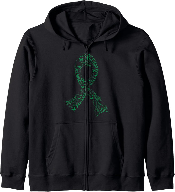 Leberkrebs-Krieger Smaragd Grüne Schleife Awareness Geschenk Kapuzenjacke