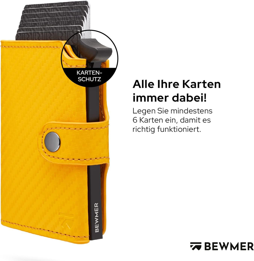 BEWMER Premium-Kreditkartenetui | Schlanke Brieftasche für Damen und Herren mit RFID-Schutz gegen Kl