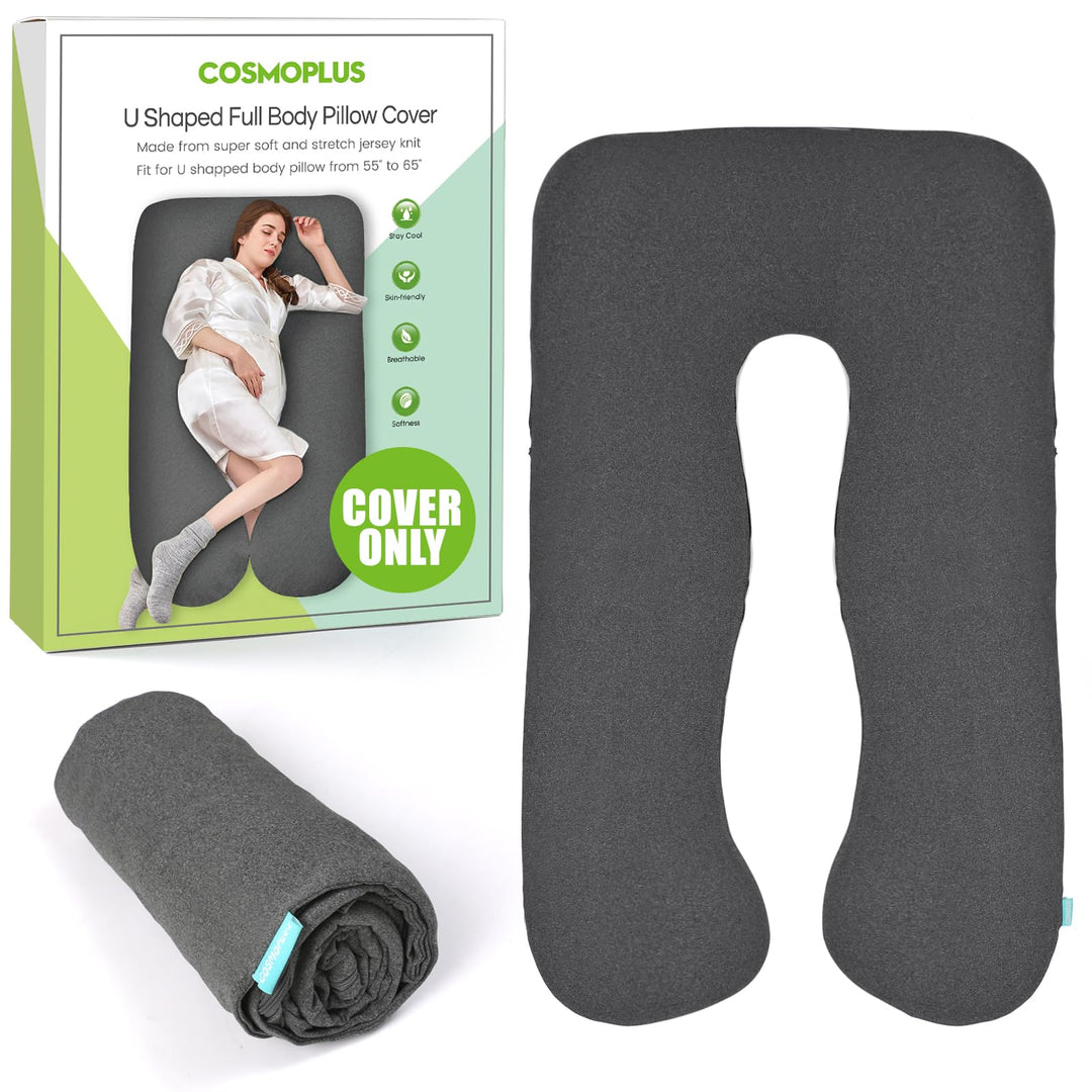 COSMOPLUS U-förmiger Ganzkörper-Kissenbezug für die Schwangerschaft, dehnbarer, kühler, atmungsaktiv