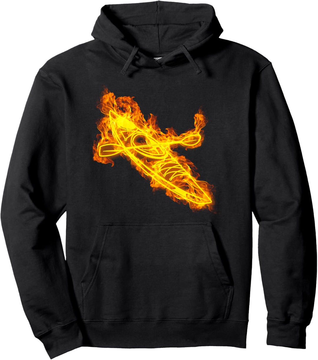Feuer Kanu Kajak Flammen Ruderer Mannschaft Rudern Pullover Hoodie