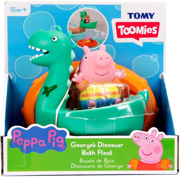 TOMY Toomies George & Dinosaurier Badeinsel, Baby-Badespielzeug, spassiges Bade-Accessoire und Wasse