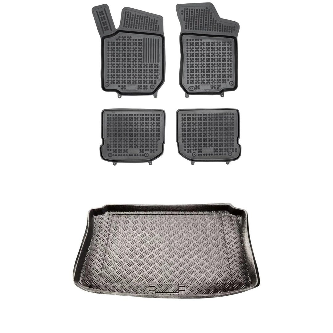 MOTOS Satz Gummifussmatten und PE Kofferraumwanne für SEAT Leon I MK1 1999-2005 Verbessern Sie Ihren