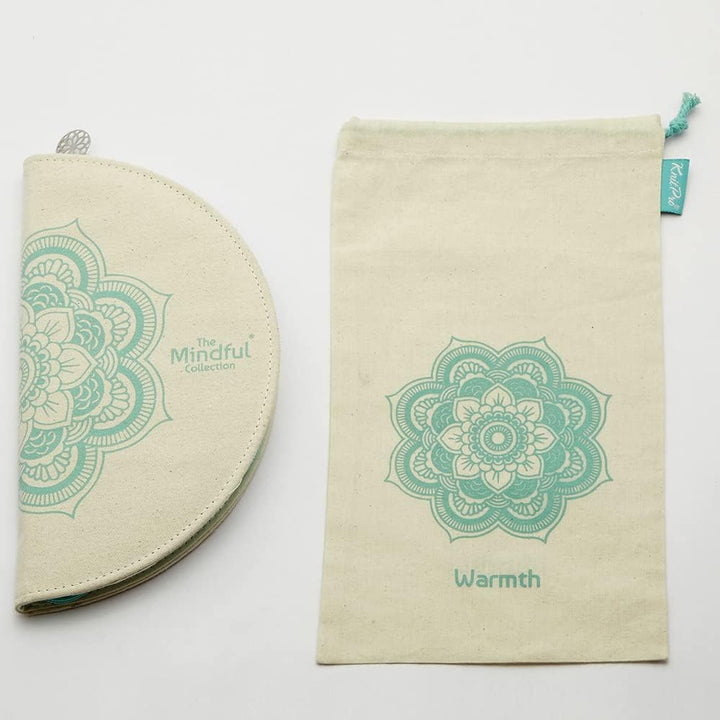 KNITPRO Mindful-Set WARMTH, kurze Edelstahl-Nadelspitzen + Zubehör, Art. 36310DE, deutsche Edition,