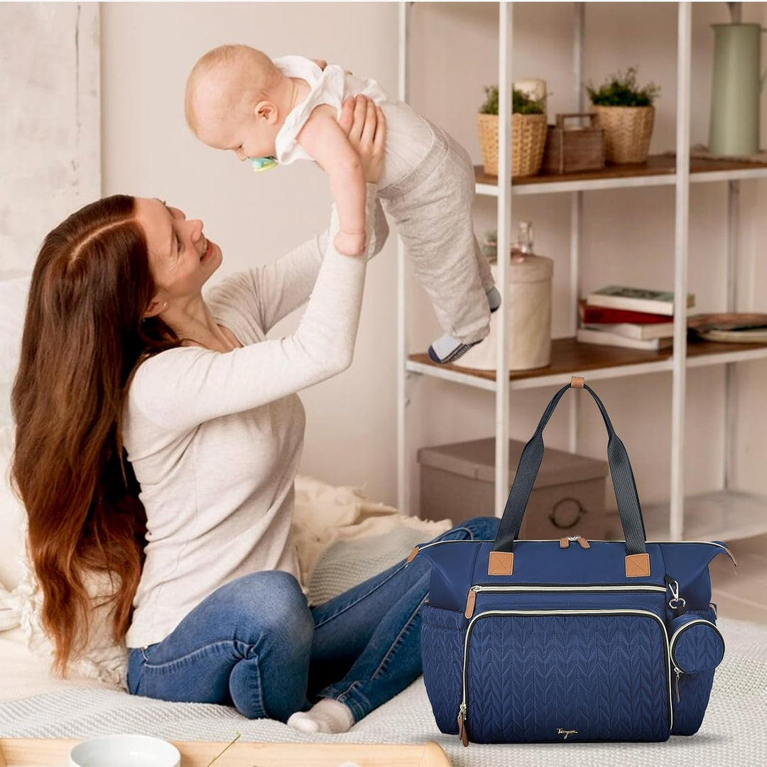 Wickeltasche mit Schnullertasche und Wickelunterlage, Wickelrucksack Multifunktions-Babytasche für G