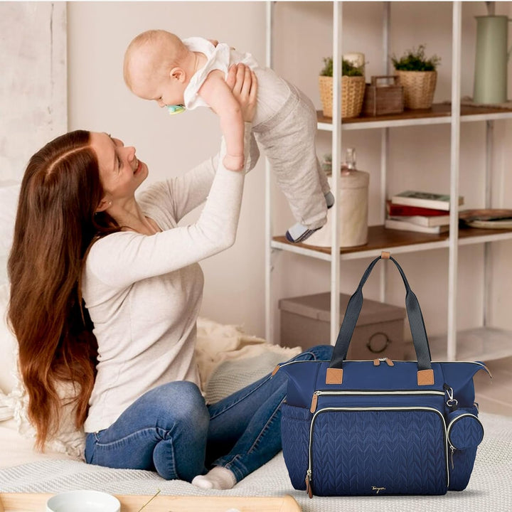 Wickeltasche mit Schnullertasche und Wickelunterlage, Wickelrucksack Multifunktions-Babytasche für G