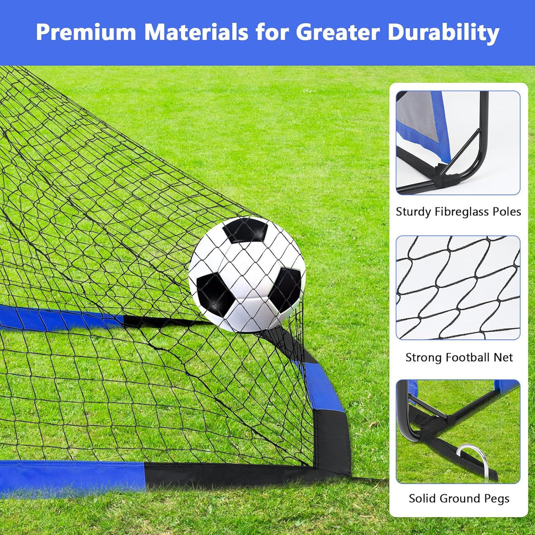 MoKo Fussballtore für den Garten, 150×120 cm Grosses Pop-up-Tornetz mit Zieltafel, Tragbare Fussball