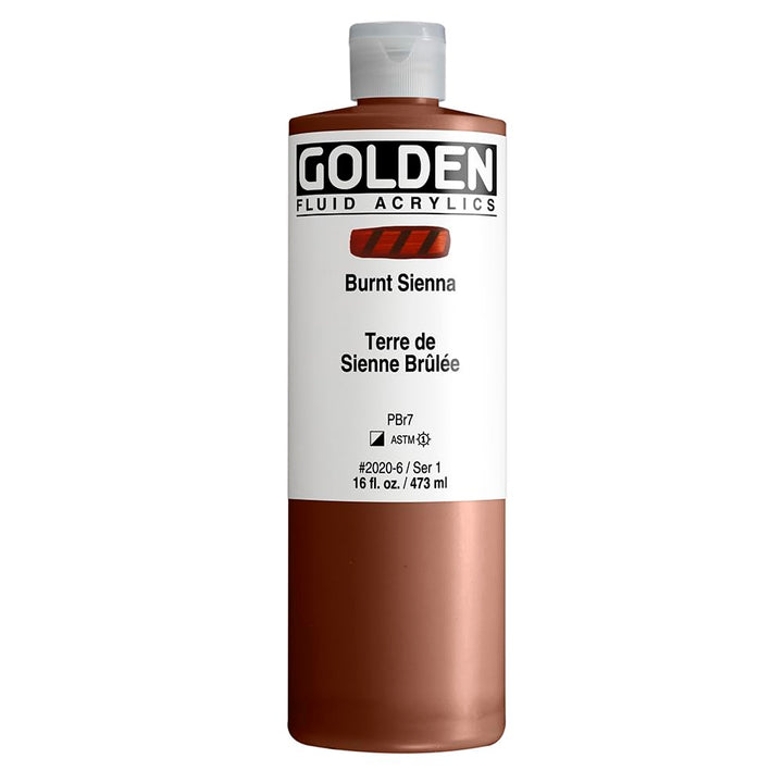 Golden - Fluid Acrylic Paint 473ML Brunt Sienna Burnt Sienna, Burnt Sienna