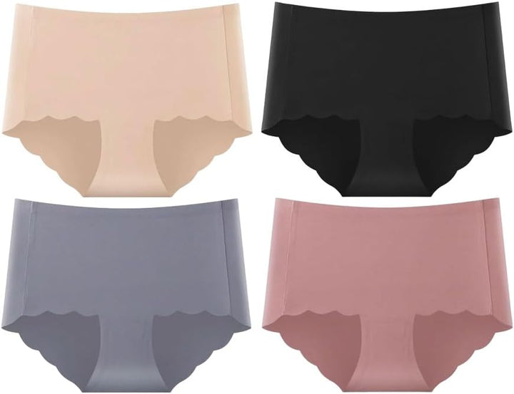 Dumwis Unterhosen Damen,Nahtlos Slips Unterwäsche Frauen,Hohe Taille Panties,No Show Panties,Mehrpac