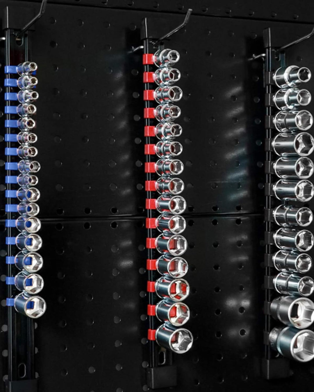 Zevmi 9 Stück Halter für Steckschlüssel: Stecknüsse Werkzeug Halter mit 129 Clips Steckschlüssel Org
