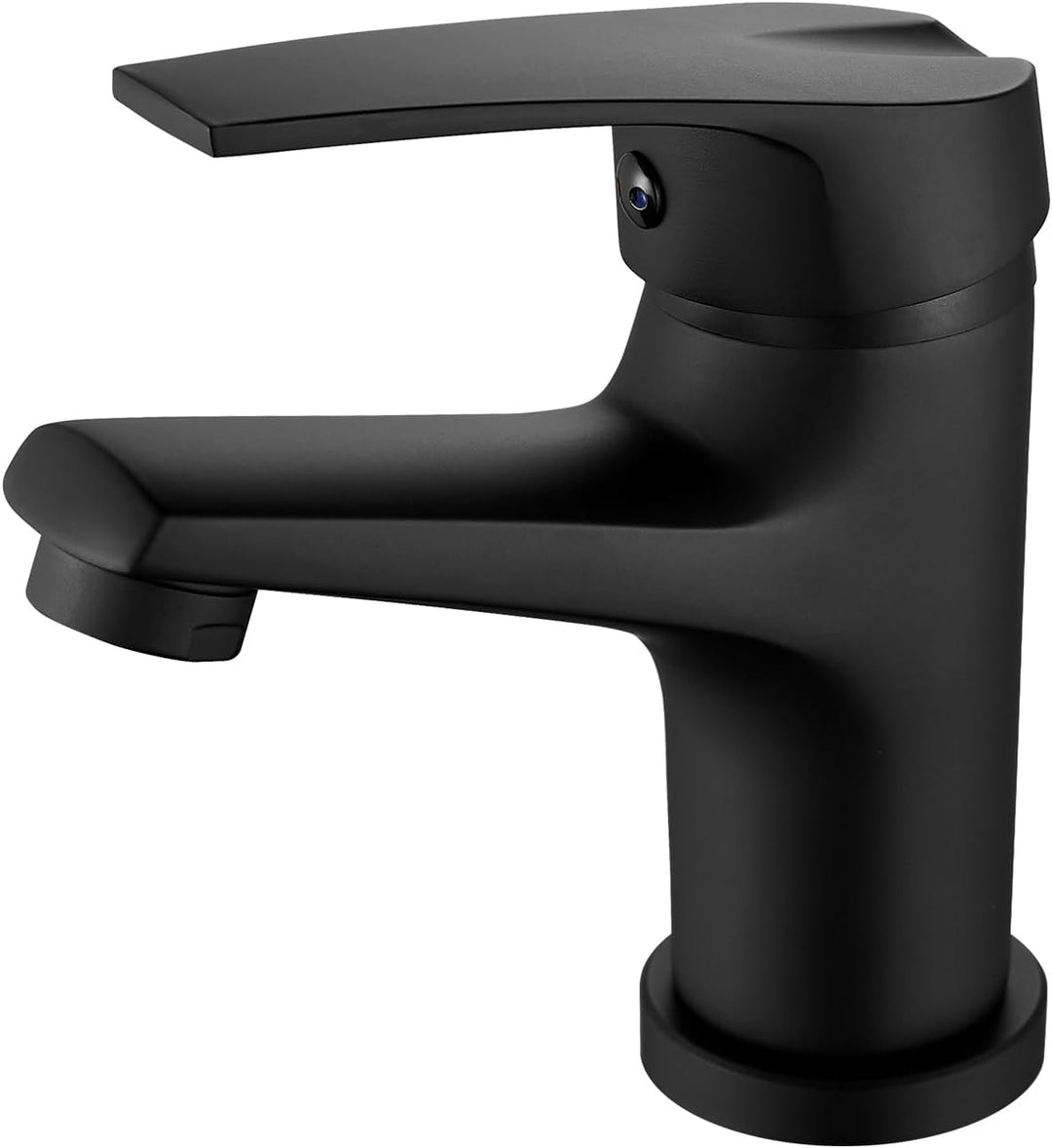 Wasserhahn Bad Schwarz Einhebelmischer Armatur für Waschbecken Badezimmer mit Kalt/Warmwasser, Schwa