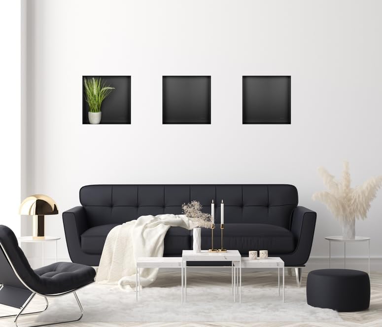 Balneo Wall-Box NO Rim Black wandnische dusche Edelstahl 30x30x10 cm Duschnische wasserdicht, Flexib