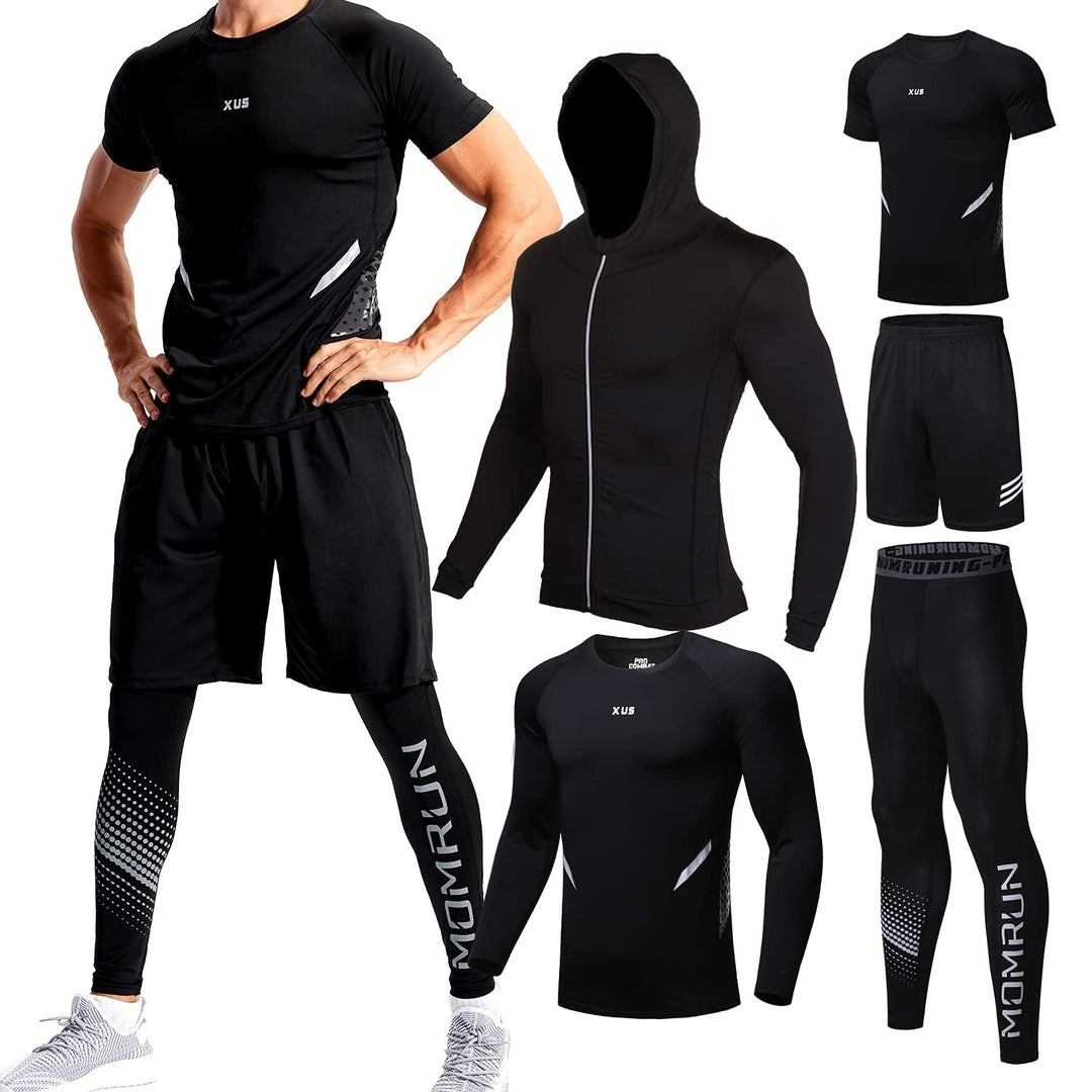 5pcs Trainingsanzug Herren Activewear Laufshirt Schwitzanzug Sportbekleidung Schwitzanzug Kompressio