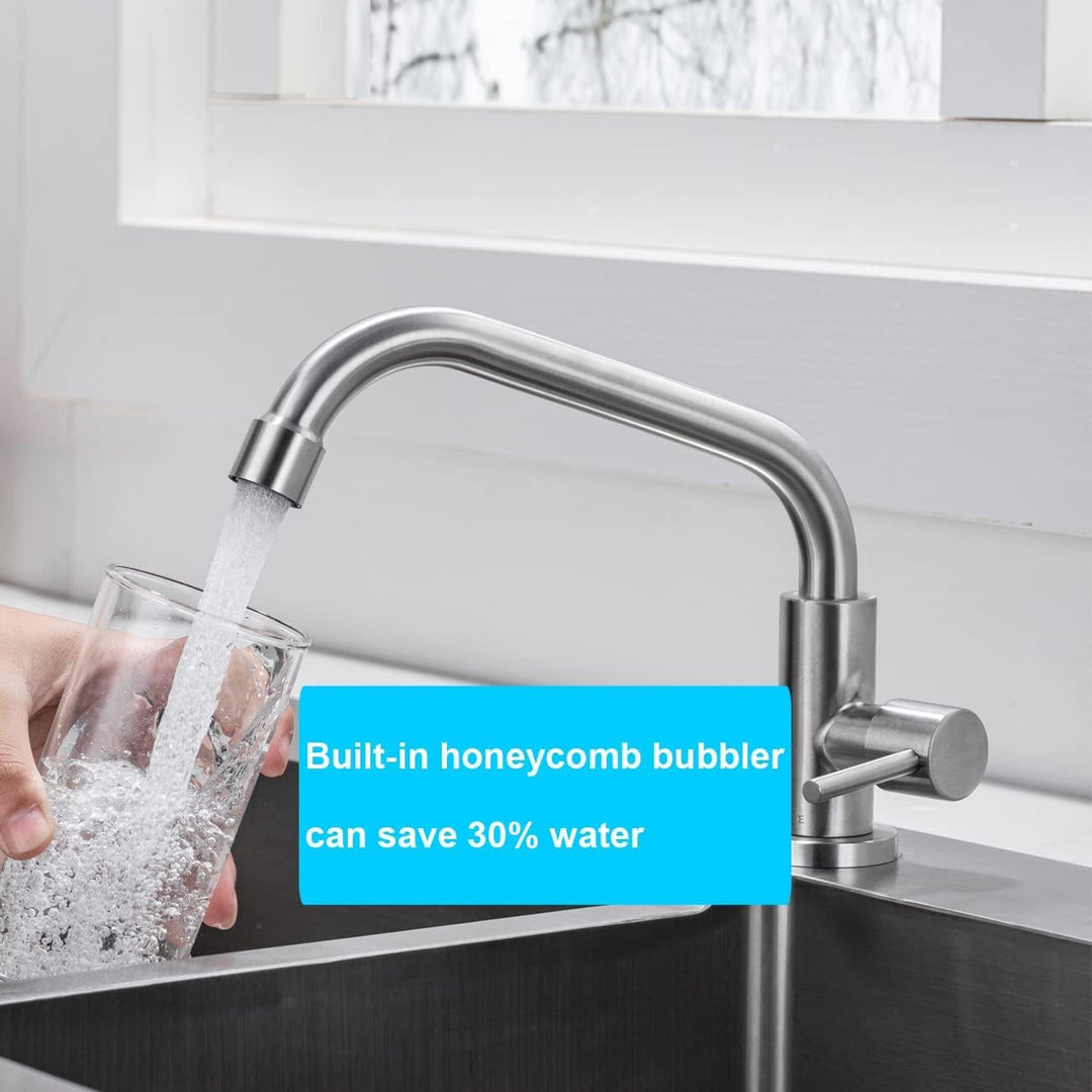 ONECE Küchenarmatur Kaltwasser Wasserhahn Küche Kaltwasserhahn mit 360° schwenkbar, Kaltwasserarmatu