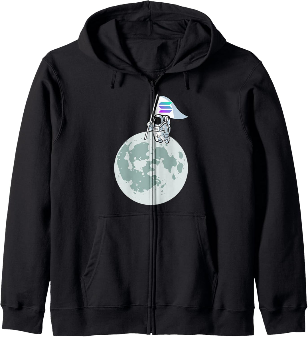Solana To The Moon Flagge Krypto Währung SOL Lustig Kapuzenjacke