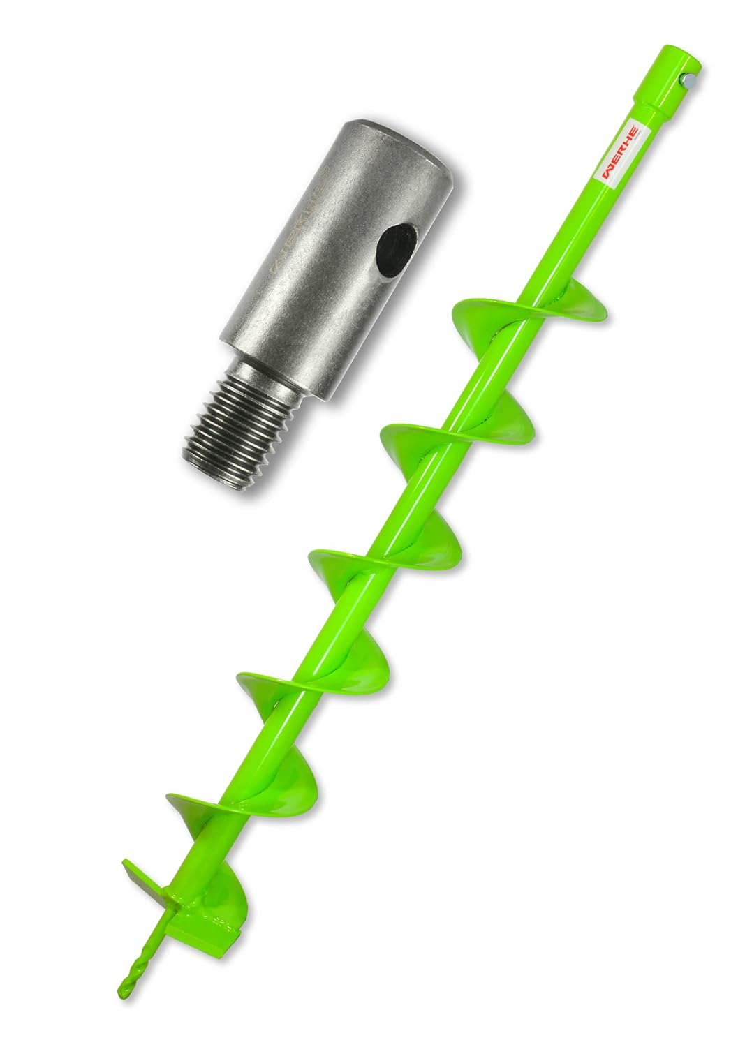 WERHE® Profi Bohrer, Erdbohrer für bohrmaschine 100 mm robust mit m14 Adapter - Pfahlbohrer Brunnenb